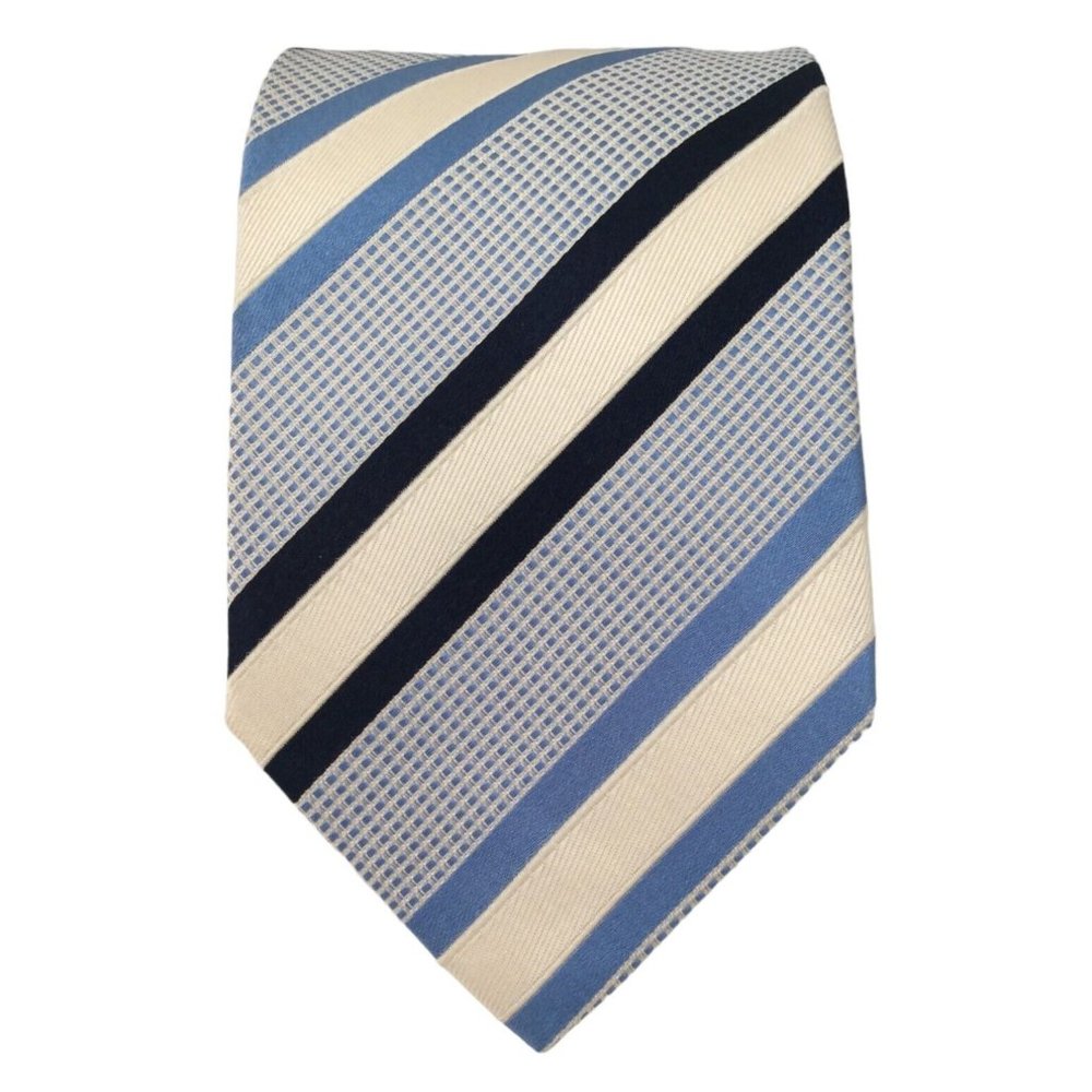 CORNELIANI Blue Striped Silk Tie Made In Italy 59”/3" EX COND